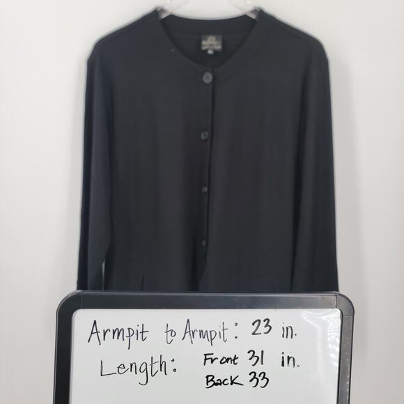 Spirit House Tunic Top Womens XL Black Button Up Relaxed Fit Lagenlook - Picture 10 of 10